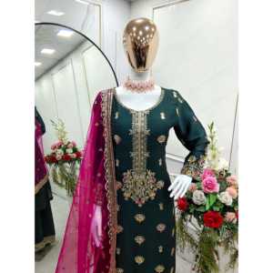 Conjunto de Top-Plazzo y Dupatta para Mujer, Ideal para Fiestas - Product Image 2