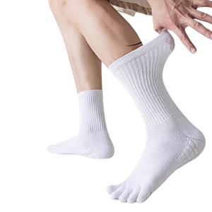 Five Finger Socks Cotton Socks Same Style for Men and Women Cotton Mid Tube Spring Fall Deodorant Antibacterial Split <b>Toe</b> - Product Image 3