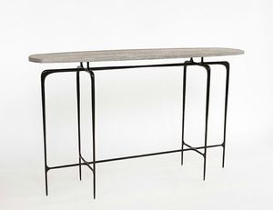 Modern Industrial Console <b>Table</b> With Wood Top And Iron Frame For Living Room Furniture New Arrival Slim Stone Coffee <b>Table</b> with - Product Image 1