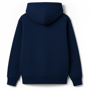 Sudadera con Capucha Azul Marino para Hombre, Corte Holgado, Diseño Casual de Color Sólido con Bolsillos, Prenda Otoñal 100% Algodón Ecológico - Product Image 5