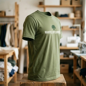 เสื้อยืดคอกลมผู้ชายผ้าฝ้ายออร์แกนิค 100% น้ำหนัก 180 กรัม พิมพ์โลโก้ได้ตามต้องการ รับผลิตแบบ OEM ระบายอากาศได้ดี แห้งเร็ว มีไซส์ใหญ่ แขนสั้น - Product Image 5