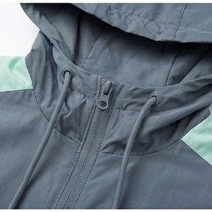 Chaqueta Cortavientos Unisex con Capucha, Impermeable, Anti-UV, Deportiva, Ligera, Gris Verde Menta, para Actividades al Aire Libre - Product Image 5