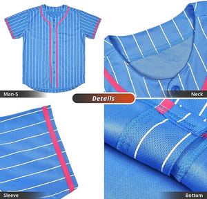 Maillot de baseball unisexe à manches retroussables avec boutonnière personnalisée, en maille respirante, à manches courtes et boutonnées sur le devant - Product Image 4