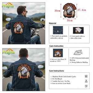 Patch brodé grand format « Born to be free » Aigle de la liberté pour motard, idéal pour vêtements, vestes en cuir, à thermocoller, motifs drapeau - Product Image 4