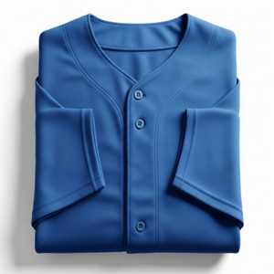 Maillot de baseball personnalisé imprimé par transfert thermique 100 % polyester respirant, vente en gros, chemise unie vierge, OEM, uniforme d'équipe pas cher en gros - Product Image 3