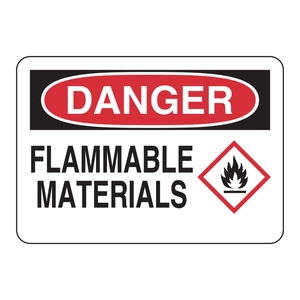 Panneau d'avertissement Brady Danger Matériaux inflammables - Aluminium imprimé UV pour la sécurité industrielle et en laboratoire - Product Image 3