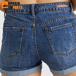 Shorts en jean pour femmes, classiques, vintage, taille haute, bleu, jambes larges, décontractés, été, shorts en jean pour femmes - Product Image 4