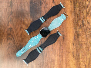 สายนาฬิกาหนังวัวสายนาฬิกาอัจฉริยะทำด้วยมือทำจากโลหะสีเทอร์ควอยซ์ - Product Image 3