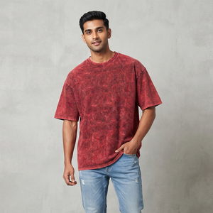 Camisetas de hombre con lavado a la piedra, personalizadas, de hombro caído, de alto gramaje 275GSM, con lavado ácido, oversize, vintage, de algodón - Product Image 1