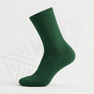 Green Crew <b>Socks</b> Solid Knitted Regular Style Athletic Sports <b>Socks</b> - Product Image 6