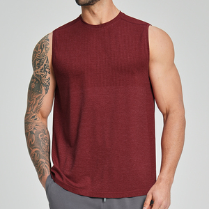 <b>Men's</b> Fitness <b>Vest</b> <b>Stringers</b> Gym Wear Tank Top Singlet Elastic Breathable and Quick-Drying 100% Cotton Sleeveless - Product Image 4
