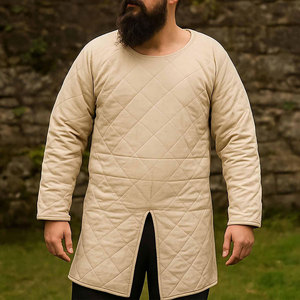 Natural Quilted Gambeson Medieval Padded Jacket Thick Cotton <b>Renaissance</b> Viking Costumes Reenactment Protective Doublet <b>Clothing</b> - Product Image 2