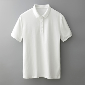 เสื้อโปโลผ้าฝ้ายแบบ OEM สำหรับผู้ชายวัยกลางคน สีขาวล้วน แขนสั้น สไตล์ญี่ปุ่น ปกเสื้อแบบปกเชิ้ต สำหรับฤดูร้อน - Product Image 1