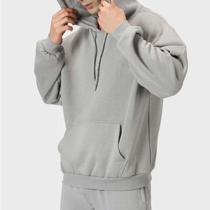 Sweat-shirt à capuche surdimensionné pour homme, couleur unie, en molleton de coton, pull décontracté, vêtement d'automne, prix avantageux, nouvelle arrivée - Product Image 5