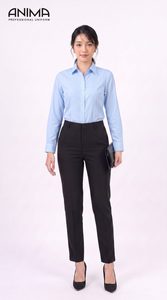 Chemise en bambou bleu ciel pour femme ANIMA, respirante, décontractée et professionnelle - Product Image 2