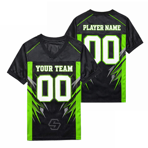 Camiseta de Fútbol Americano Personalizada Sublimada, Cuello en V, Manga Corta, Poliéster que Absorbe la Humedad, Ropa Deportiva de Equipo, Unisex, Adulto, Tallas Grandes - Product Image 5