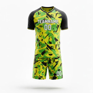 Custom Sublimated <b>Soccer</b> Jersey Set Men's Blue Camouflage 100% Polyester Moisture Wicking Short Sleeve Uniforms Adult Size - Product Image 1