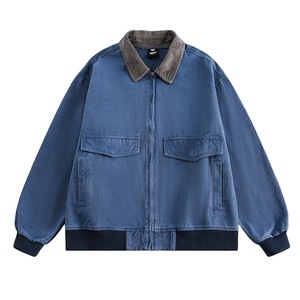 Chaqueta Vaquera Vintage de Lona 100% Algodón con Lavado Vintage y Logotipo Personalizado Único de STITCHMODE, Chaqueta Corta Informal de Pana Lavada a la Piedra - Product Image 3