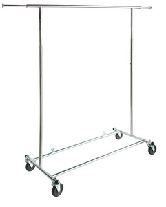 Perchero Metálico Moderno de Alta Resistencia con Ruedas, de Una Sola Barra, Altura Ajustable, Plegable, Organizador de Ropa para Hogar y Hotel - Product Image 2