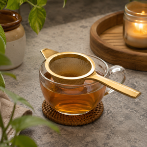 Brass <b>Tea</b> Strainer <b>Tea</b> <b>Infuser</b> Fine Mesh <b>Tea</b> Filter with Long Handle Reusable Loose Leaf <b>Tea</b> Strainer for <b>Tea</b> Brewing - Product Image 3
