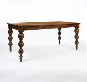 Ensemble de salle à manger en bois de style moderne du milieu du siècle, table rectangulaire avec chaises à dossier en rotin, 6 pièces, meubles pour la salle à manger à domicile - Product Image 3