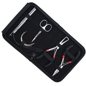 Hair Extension Tools Kit 3-Hole <b>Beads</b> Crimping MicroLink Removal Plier Hook Loop Tool Thread Cutter Curved <b>Needle</b> Salon Supplies - Product Image 1
