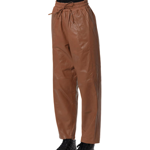 Pantalones de Cuero para Mujer, Cintura Alta, Corte Regular, Elásticos, de Piel Sintética, Rectos, Casuales, Transpirables y Ecológicos - Product Image 2