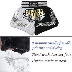 Pantalones Cortos de Muay Thai para Hombre, Estampado Satinado, Cintura Elástica, para Entrenamiento de Gimnasio, Kickboxing, Ligeros, Coloridos - Product Image 3