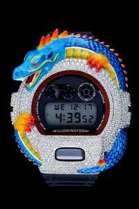 Reloj Personalizado Compatible con DW6900, Bisel de Acero Inoxidable con Incrustaciones de Diamantes, Estilo Mod Premium, Estilo DW6900 - Product Image 2