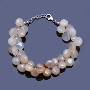 Natural Chalcedony Classic <b>Bracelet</b> 925 Sterling Silver Smooth Gemstone Handmade Wholesale Jewelry Fashion Gift for Women - Product Image 1