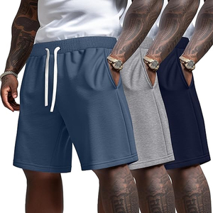 Shorts en coton pour hommes, taille élastique, couleur unie, décontractés, pour l'été, shorts de détente, logo personnalisé, fournisseur OEM - Product Image 1