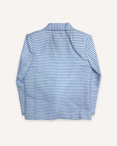 เสื้อแจ็คเก็ตเด็กชาย ผ้าฝ้ายลายทางสีน้ำเงิน ปกแบบนอตช์ สไตล์พรีปปี้ กระดุมแถวเดียว สำหรับเด็กอายุ 3-4 ปี - Product Image 2