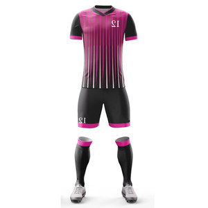 Tenues d'équipe pour hommes à prix bas et haute élasticité, maillot de football avec short, 100% polyester respirant, uniforme de football personnalisé avec logo - Product Image 2