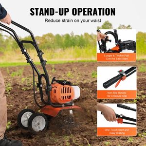 Coltivatore da Giardino 43CC a 2 Tempi con Denti Frontali Regolabili in Acciaio, Coltivatore per Prato e Campo 43CC a 2 Tempi - Product Image 5