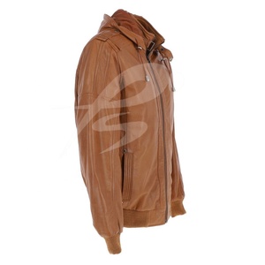 <b>Mens</b> Customized Real <b>Suede</b> Leather Retro Vintage Camel Zip Biker Racing <b>Jacket</b> Washed Nehru Collar - Product Image 4