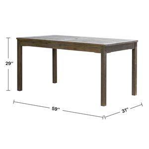 Tavolo da Pranzo Rettangolare Caladesi per 6 Persone in Legno Stile Rustico Grigio Sbiancato per Uso Esterno - Product Image 4