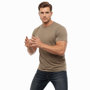 T-shirt Homme Oversize Col Rond Personnalisé OEM ODM avec Logo, T-shirt Vierge Streetwear Décontracté à Manches Courtes pour Hommes – Vente en Gros - Product Image 1