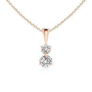 Joyería Vaayu, Clásico Colgante de Diamantes en Oro Amarillo, Corte Redondo, Joyería de Compromiso Solitario para Mujer, Oro 10K 14K 18K, Plata 925 935 - Product Image 2