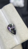 Piedra de Tanzanita Sirena Natural Certificada Sin Calentar, Corte en Forma de Pera, con Excelente Color, Zoisita Natural, 2.93 Quilates, Claridad Loupe