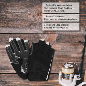 Gants de haute qualité à doigts 3/4 ou entièrement couvrants, avec paume rembourrée, sans doigts, pour hommes, femmes et jeunes, pour sports nautiques, noirs - Product Image 3