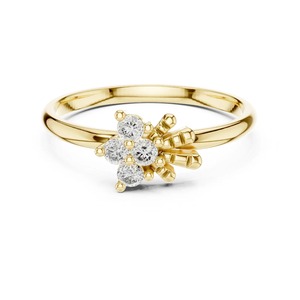 Round Moissanite Diamond Engagement <b>Ring</b> Snowflake Party Wear <b>Ring</b> Women's Dainty <b>Ring</b> Wedding <b>Ring</b> For Bride <b>Stacking</b> <b>Ring</b> - Product Image 5
