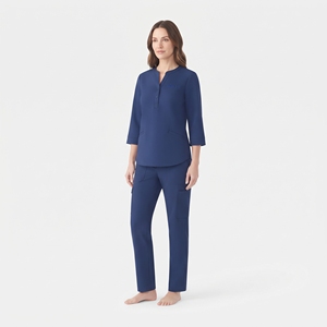 Ensemble de Blouse et Pantalon de Travail Médical pour Femme, Col en V, Manches Courtes, Style Jogger, Uniforme de Soins Infirmiers et Médicaux, Vente en Gros - Product Image 3