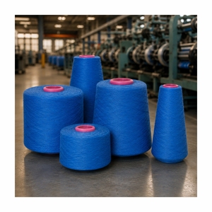 Hilo de Algodón Azul Teñido en Anillo, Absorbente de Humedad para Tejido Textil, 100% Algodón Peinado, Precio de Origen en India - Product Image 2