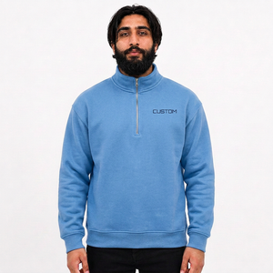 Sudadera de algodón grueso con cremallera de cuarto de cuello personalizada para invierno con impresión digital, 2 piezas al por mayor para marcas de ropa estadounidenses - Product Image 6