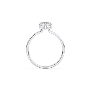Bague Halo en or massif 14 carats personnalisée REYES avec diamant de laboratoire HPHT CVD, élégante, cadeau de mariage, bijou pour femme, idéal pour les occasions spéciales. - Product Image 5
