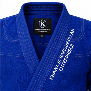 Khwaja refique ullah Enterprises BJJ Kimono <b>Blue</b> <b>Men's</b> Regular Fit Cotton Judo Gi White <b>Belt</b> Included breathable best selling - Product Image 5