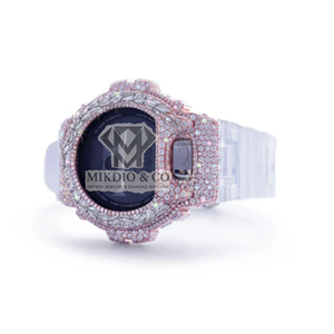 Reloj Digital de Cuarzo de Lujo Estilo Hip Hop, Cristal de Zafiro, Bisel de Acero Inoxidable en Tono Plateado, Correa de Goma de 20 mm, Brillante 3 - Product Image 6