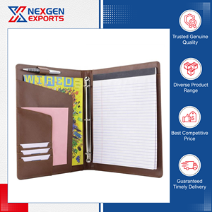 Nexgen Exports, Distribuidor Global, Vende Carpeta de Anillas de Cuero PU de Excelente Calidad, Diseño Personalizado, Modelo de Carpeta de Anillas-12 - Product Image 4