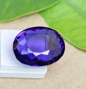 Gema Suelta de Amatista Azul Natural, Corte Ovalado Facetado, 2.00 Ct, Valorada por Terceros, para Joyería, Venta al Por Mayor, ZUBEDA GEMS - Product Image 1