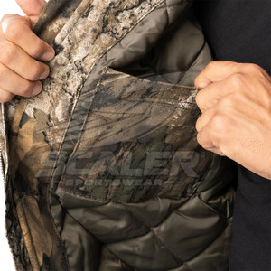 Veste de chasse en toile solide pour homme, design zippé, plusieurs poches de rangement et poignets ajustables, activités de camping et de plein air - Product Image 6